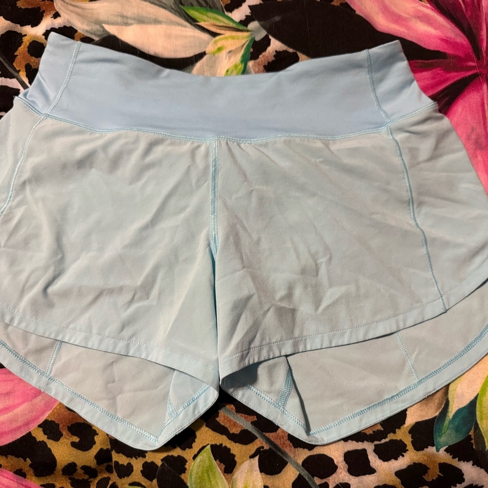 Lululemon Speed Up Light Blue Women's Shorts size 4 w/ 4” inseam.